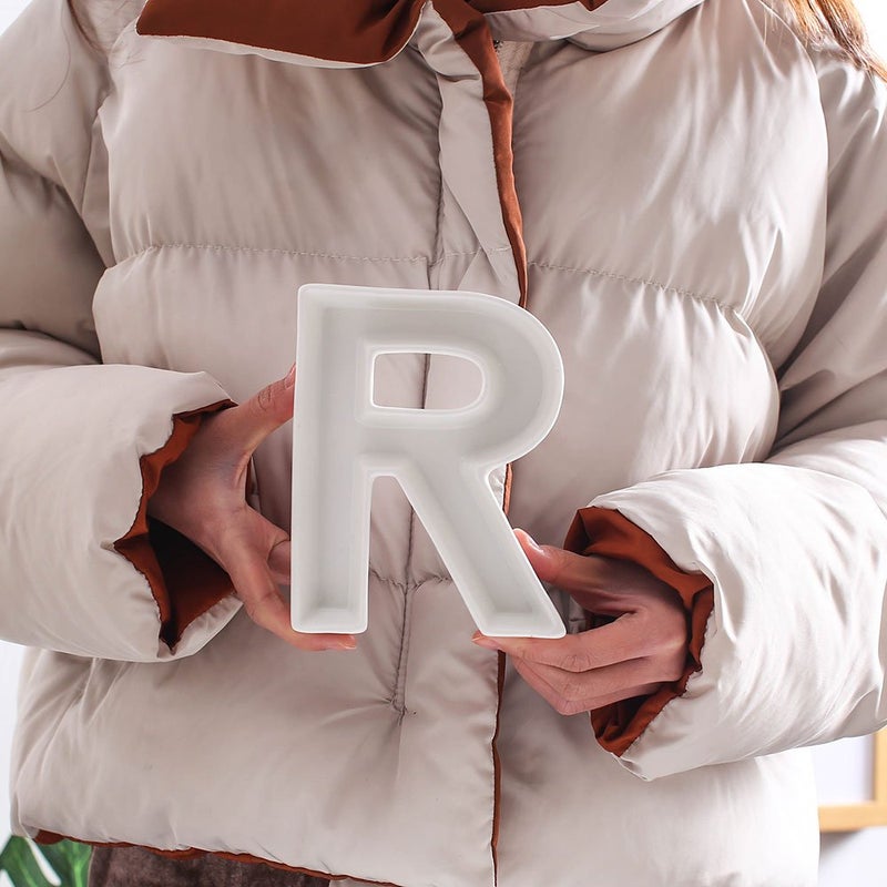 Coffeezone Small Party Candy Dishes Letter Shape Small Plates for Nuts Decoration, Wedding Gift (Letter R) - Image 3